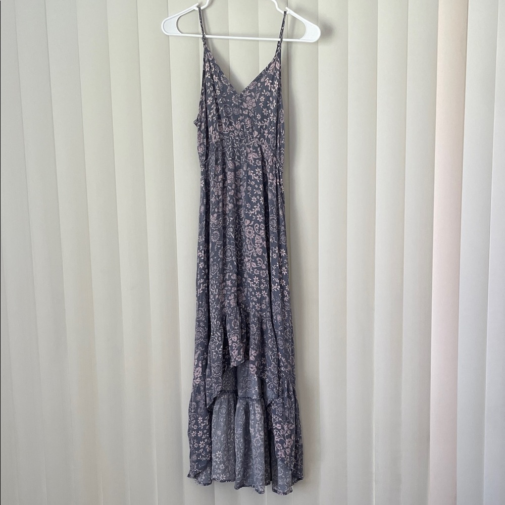 Forever 21 Gray Floral High Low Dress